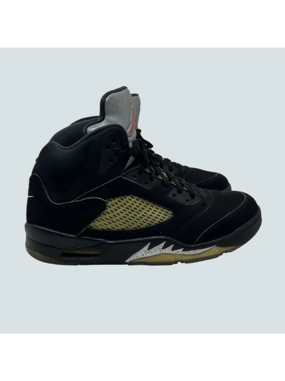 Air Jordan 5 Retro OG Black Metallic Silver Mens Size 13 Sneakers 845035-003